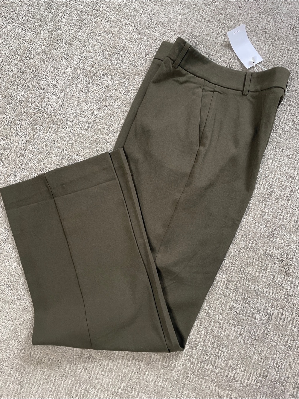 Mango Olive Green Tailored Trousers